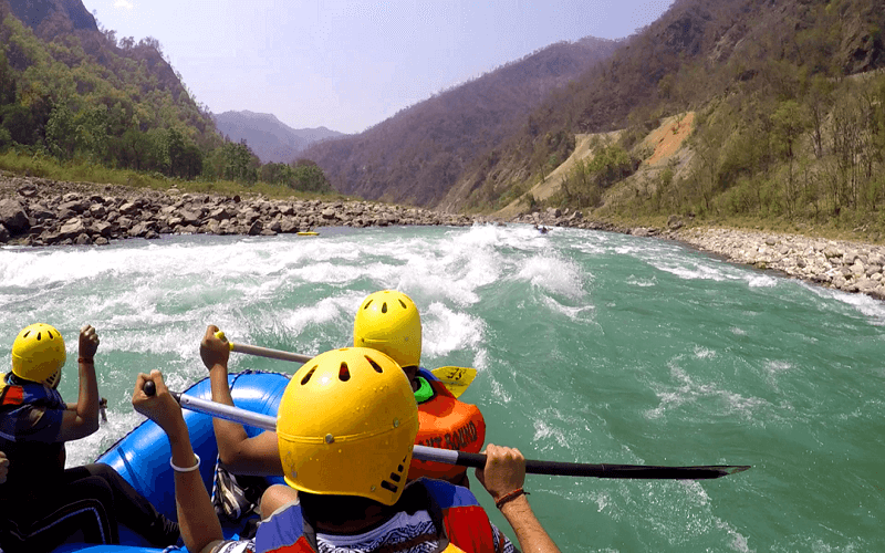 Yoga pavilion at resort in Rishikesh